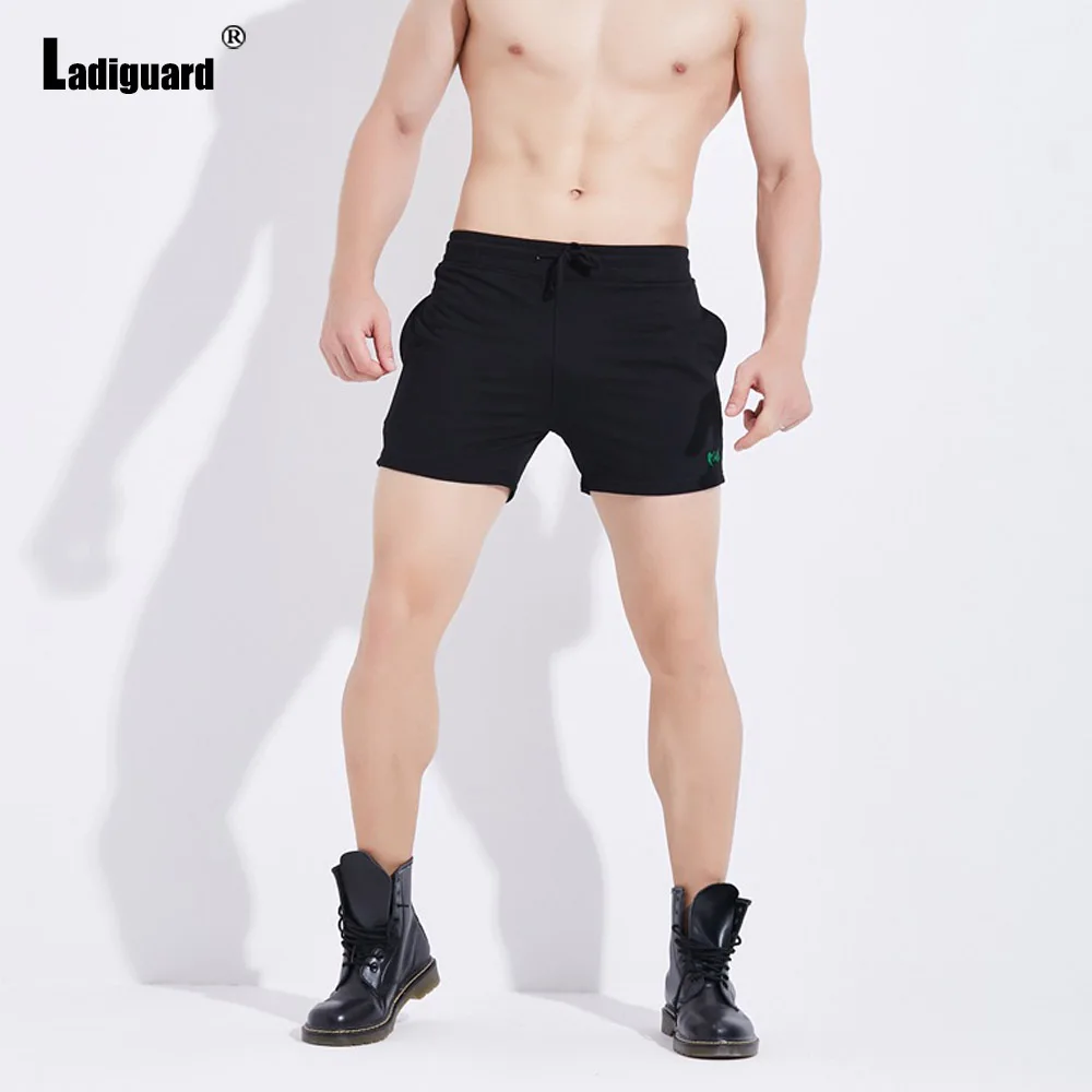Ladiguard Plus Size Men Leisure Shorts 2021 European Style Fashion Short Pants Male Casual Skinny Beachwear Elastic Waist Shorts casual shorts for women Casual Shorts