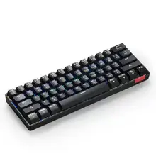 61 chave duplo modo sem fio bluetooth + tipo c carregamento com fio eixo verde teclado mecânico rgb 12 tipos de luz de fundo