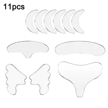 

11Pcs Reusable Silicone Wrinkle Removal Sticker Face Forehead Neck Eye Sticker Pad Anti Wrinkle Aging Skin Lifting Care Patch