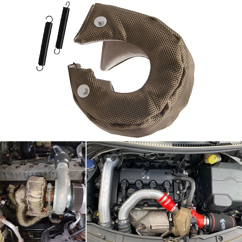 Car T3 Turbo Cover Charger Protection Insulation Wrap Heat Shield High Temperature Blanket Titanium Fiber Motorcycle Accessorie turbo cover heat shield