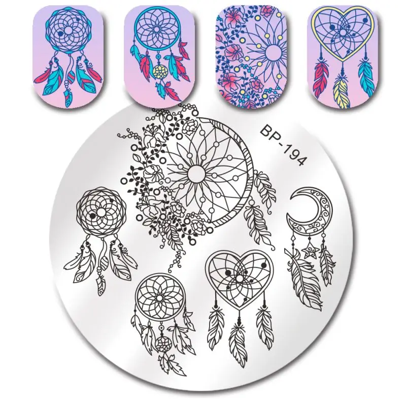 BP-194 BORN PRETTY ногтей штамповки пластины кружево, цветок, Роза напечатанный художественный штамп с изображением для ногтей пластины из нержавеющей стали штамповки Шаблон трафарет - Цвет: BP-194