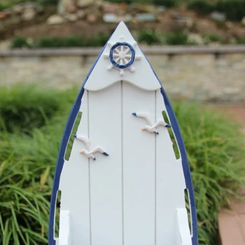 

Letter Box Wooden Mediterranean Style Outdoor Yard Wall Mount Keys Storage Balcony Mailbox Seabird Sailboat Ornaments Home Decor