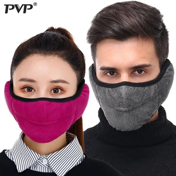 

2019 PVP Fleece Bike Half Warm Half Face Mask Winter Sport Accessories Windproof Bike Bicycle Cycling Snowboard Outdoor Masks
