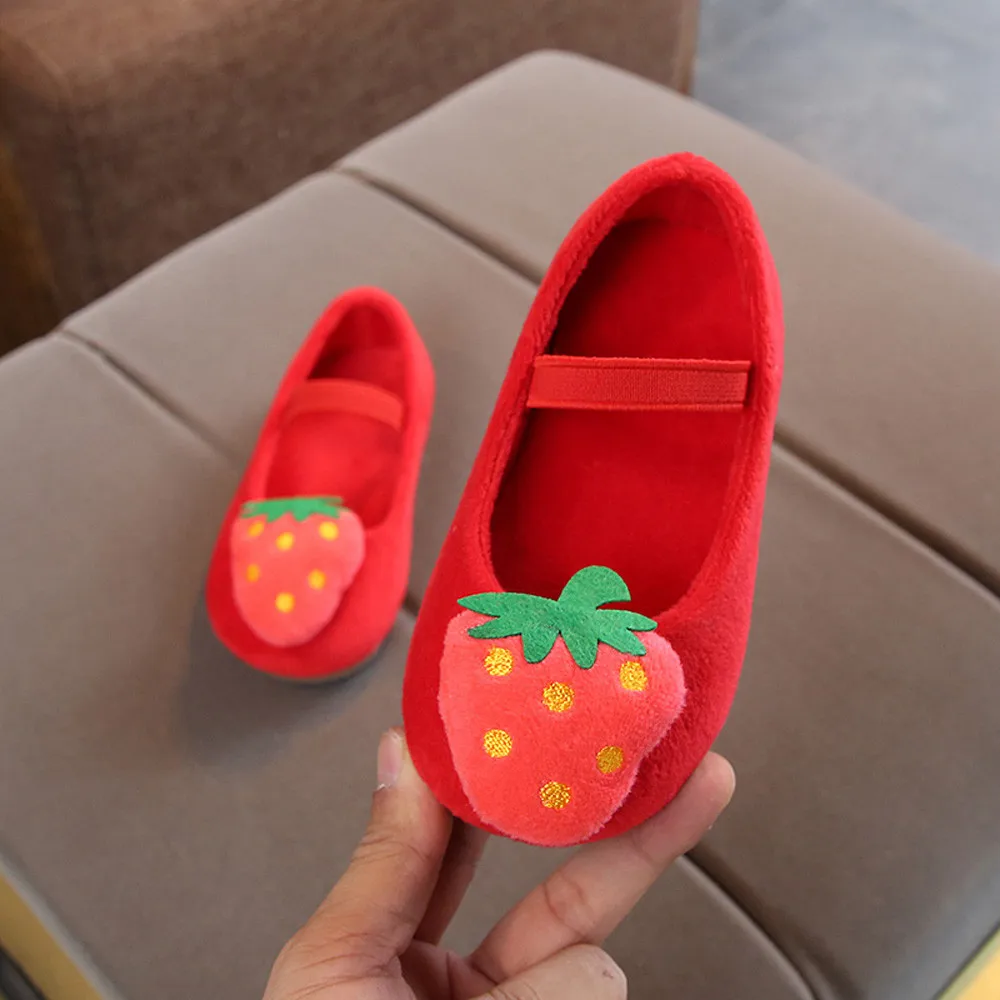 child baby girls sneakers Autumn/Spring Kids Baby Infant Girls Autumn Winter Strawberry Sweet Princess Shoes Sneakers#4es