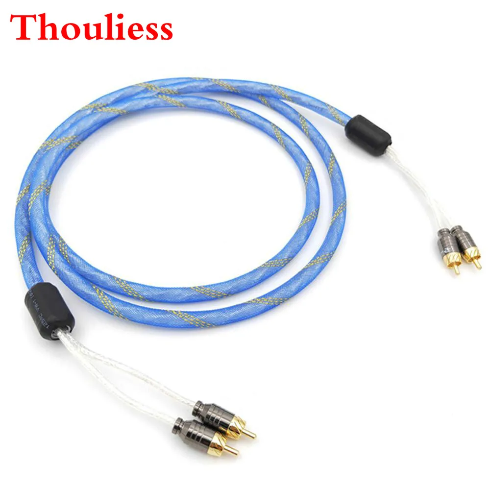 Thouliess HiFi Liton посеребренный двойной фильтр аудио/видео сигнальный кабель RCA с