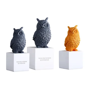 

Modern Home Decoration Accessories Handmade Resin Owl Figurines for Home Decor Living Room Nordic Crafts