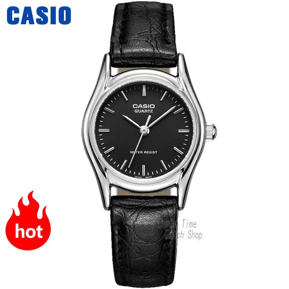 casio women's leather watch