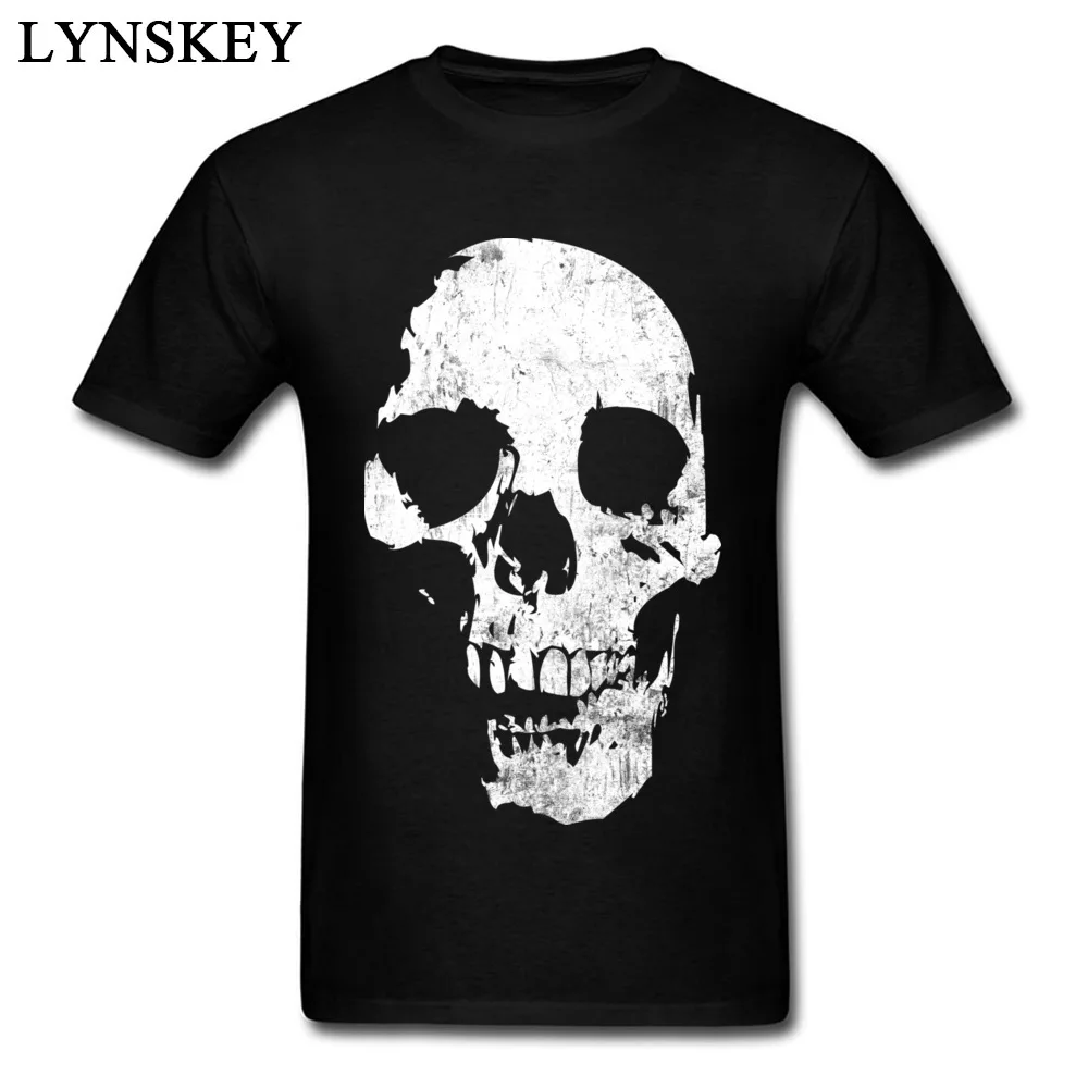 Модная новинка 2017 гранж Череп принт мужские футболки крутые Топы И Футболки из 100%
