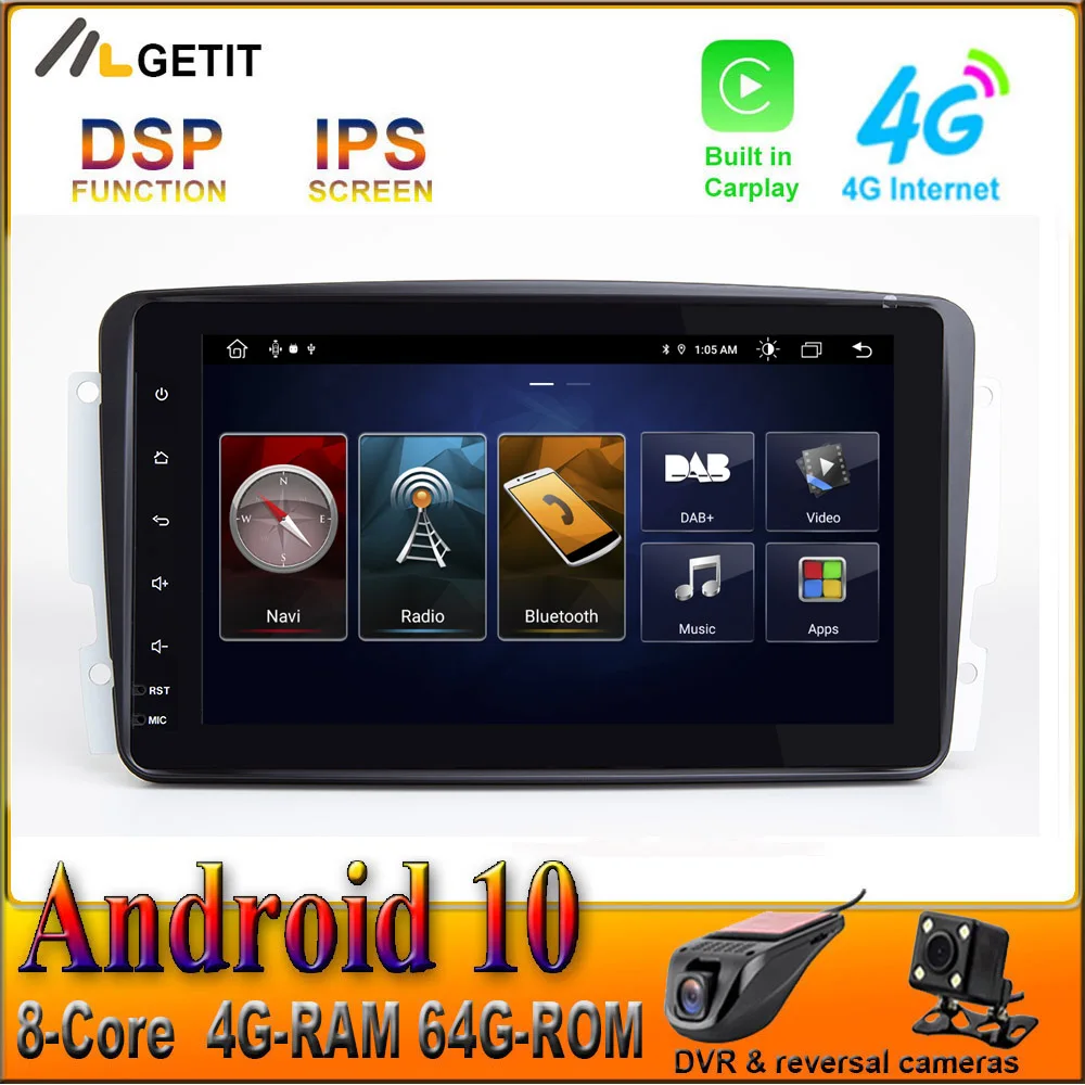 Автомобильная Мультимедийная система 8 дюймов стерео на Android 10/Q с GPS Wi Fi Bluetooth для