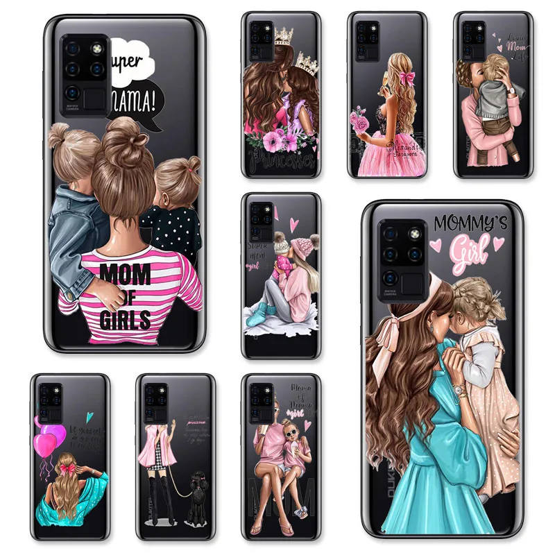 Прозрачный чехол для Oukitel C21 Модный с надписью Super Mom Baby Girl Pro C21Pro C 21 прозрачный из