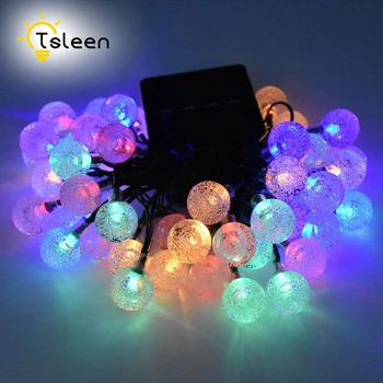 

TSLEEN 7M 50led Crystal Ball String Lights Solar Powered Waterproof for Indoor Outdoor Light Decoration for Garden,Party,Wedding