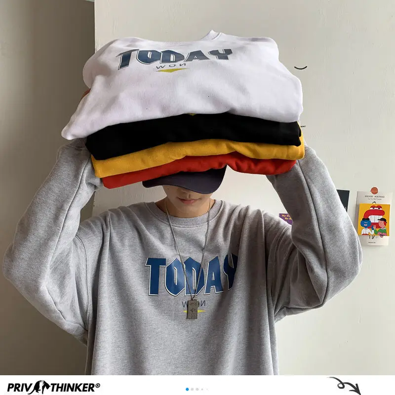 Privathinker Letter Printed Solid Men Hoodies 2020 Autumn Korean Men's Hooded Sweatshirts O Neck Comfort Man Casual Pullovers Privathinker Letter Printed Solid Men Hoodies 2020 Autumn Korean Men's Hooded Sweatshirts O Neck Comfort Man Casual Pullovers