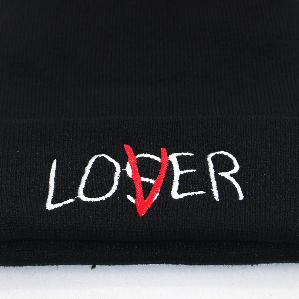 Вышивка LOVER LOSER hat хлопковые гибкие мягкие вязаные шапки для осени и зимы Cheapu модная Лыжная Шапочка высокого качества