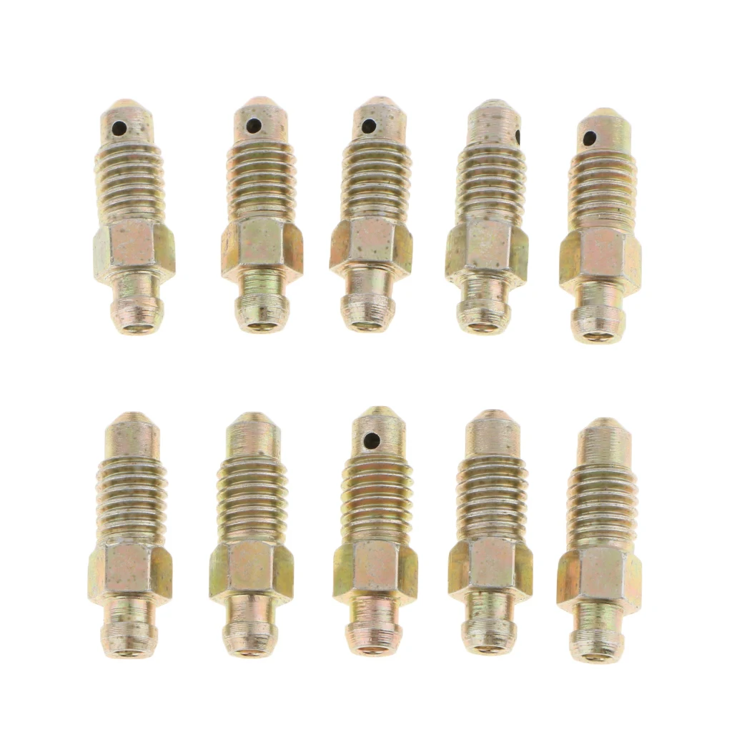10Pieces Replacement Car Motorcycle 25mm Brake Bleeder Screws M8*1.25mm