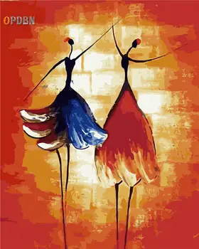 

OPDBN Canvas Painting by Number Wall Double Dance Posters for Living Room Home Decor No Frame