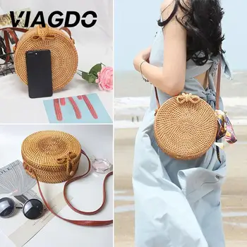 

Women Bag Shoulder Bag Party Shopping Purse Casual Bags Wedding Makeup Rattan 3 Color Fashion Lady