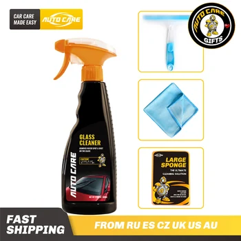 

500ml Streak Free Window Clean Glass Cleaner With Glass Wiper Silicone Blade and Windshield Cloth and Sponge
