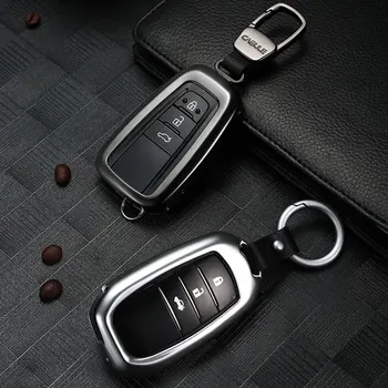 

Car Key Case Cover with Key Chain Shell Protect Key Holder Storage Styling Car Accessories for Toyota RAV4 Alphard