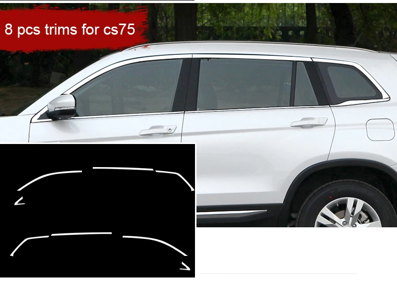 Нержавеющая сталь окна автомобиля планки для changan cs75