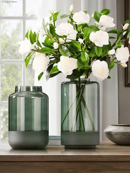 

Modern decorative glass vase creative simple green glass hydroponic flower arrangement home living room table decoration vase