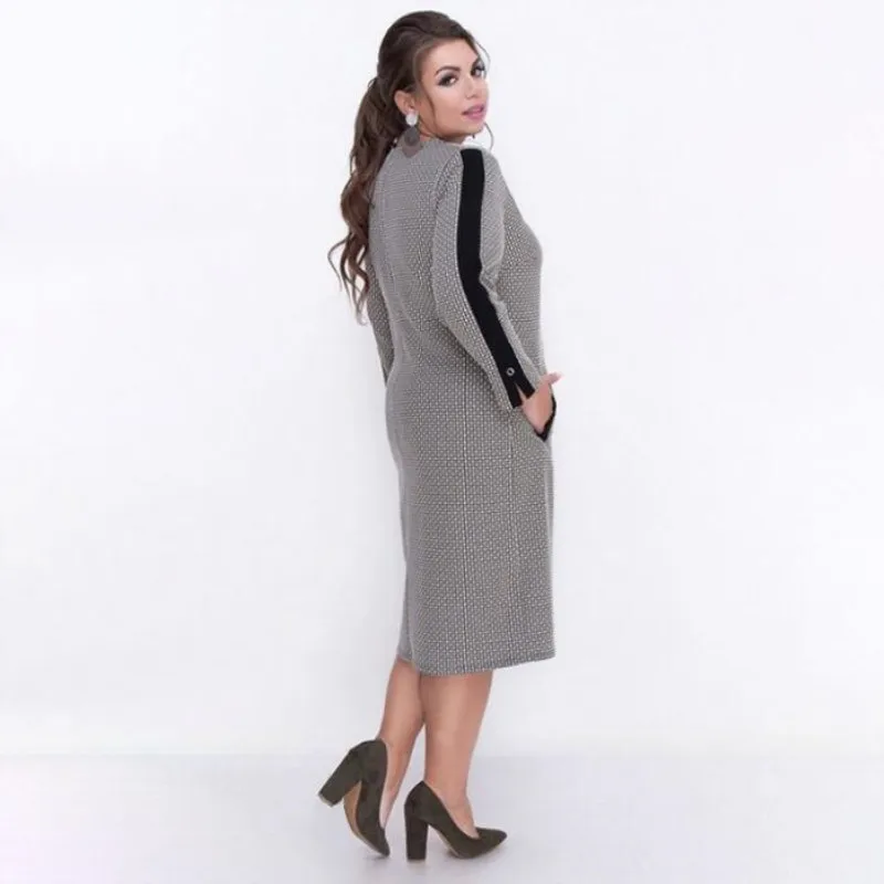 5XL 6XL, осень, женское платье большого размера, повседневное, сетка, пэчворк, размера плюс, платье большого размера s, элегантное платье для вечеринок