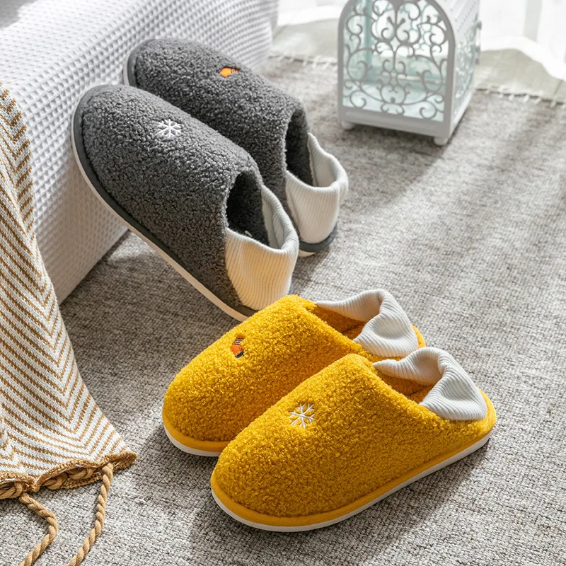 

2020 Autumn and Winter New Cotton Shoes Slippers Dual-Use Non-Slip Home Floor Slippers Warm Couple Women 's Cotton Slippers