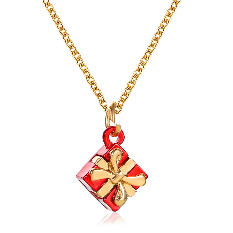 WANTME, модное золотое ожерелье с подвеской в виде снежинок, рождественской елки, ожерелье для женщин, массивное ожерелье, ювелирное изделие, рождественский подарок - Окраска металла: B
