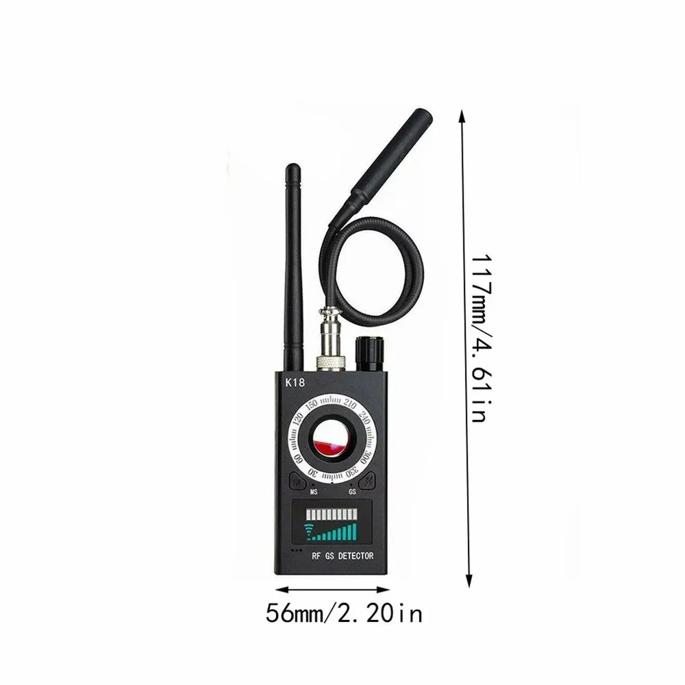 Detector de señal RF inalámbrico antiespía, cámara GSM, buscador de errores de Audio, lente de señal GPS, localizador RF, rastreador de detección 1MHZ-6,5 GHZ K18