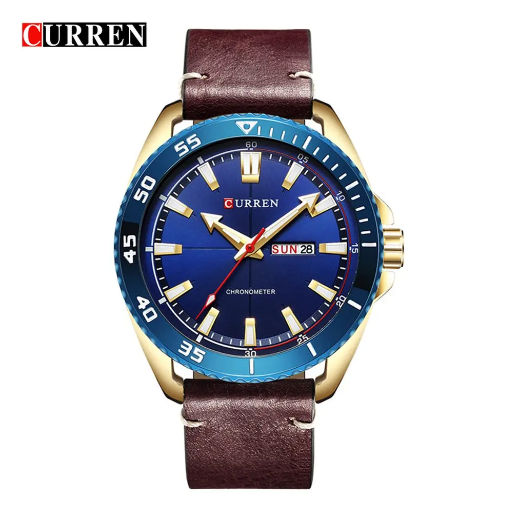 

Carrian 8272 Men'S Watch Waterproof Watch Double Calendar Watch Business Casual Belt Watch Quartz Watch