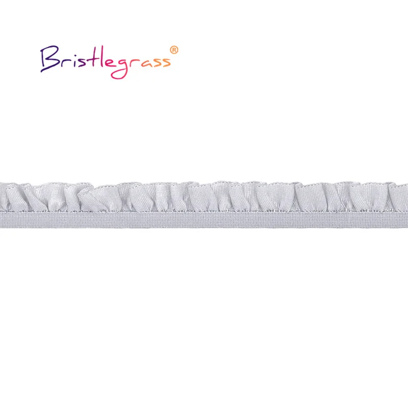 BRISTLEGRASS 50 100 Hof durch Roll 5/8 "15mm Glänzenden Streifen Rüschen Spitze Trim Gummi Zerzauste Spandex Bands Bänder kleid Nähen Handwerk – Detail 15