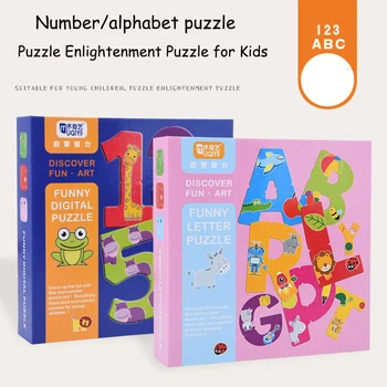 

High quality new English alphabet puzzle green paper children early education puzzle digital puzzle toy