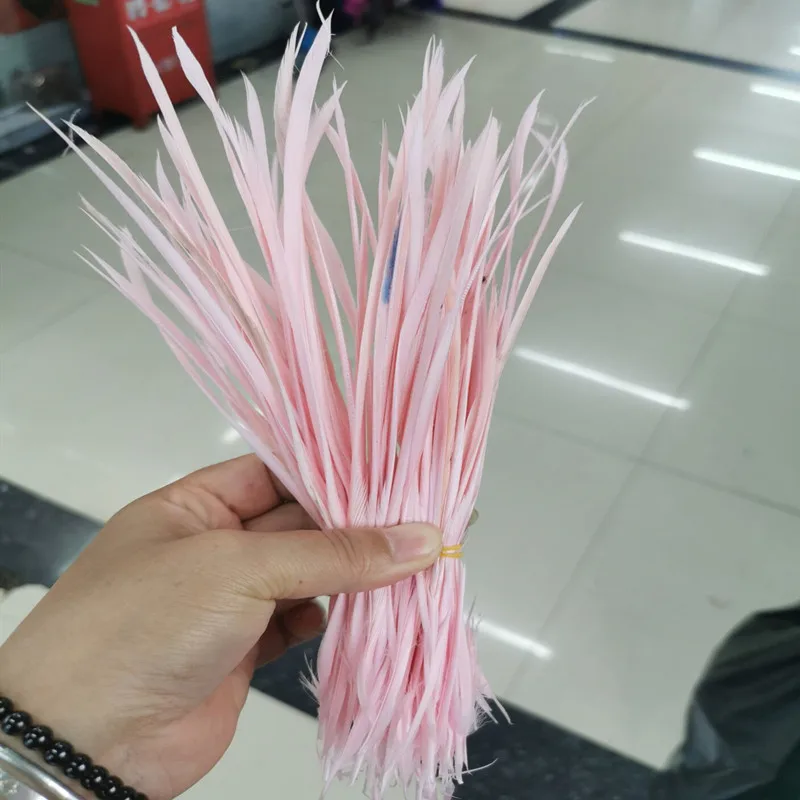 Розовый Wholesale20-100pcs/лот одноцветные тонкие мягкие перья индейки Марабу Промытые гусиные пуховые перья для Свадебные украшения своими руками - Цвет: Розовый