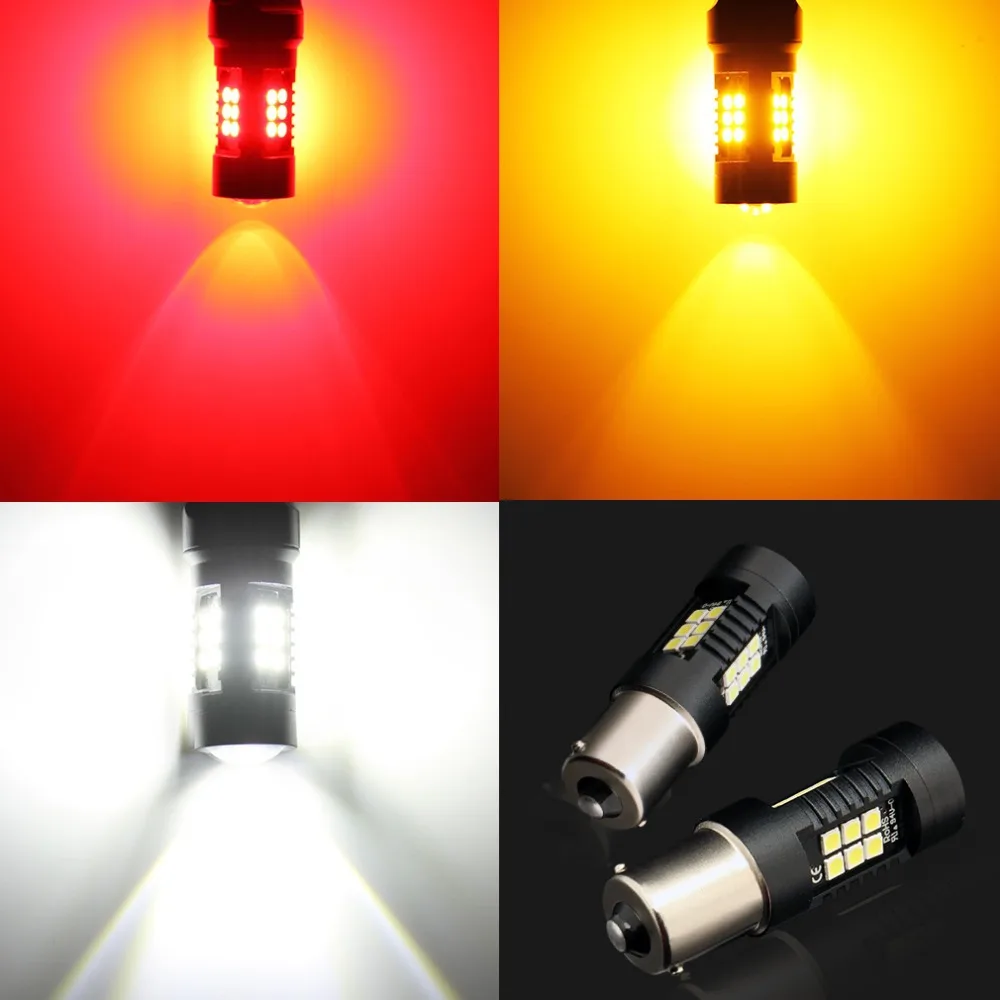 1 шт. Автомобильный светодиодный указатель поворота 1156 1157 BA15S 2835 3030 21SMD S25 заднего тормоза задний фонарь светильник сигнал поворота, стоп-сигналы обратный светильник лампочка