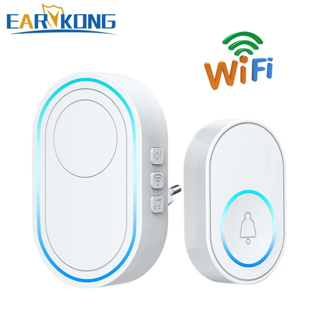 Intelligent Wireless Doorbell Home Welcome Doorbell Waterproof 300m Remote Smart Door Bell Chime EU UK US Plug Optional 1receiver 1button F