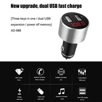 

Top 3 IN 1 MP3 Player 12/24V Voltage Display Car Bluetooth Fm Transmitter Dual Usb Car Bluetooth Cigarette Lighter Car Charger