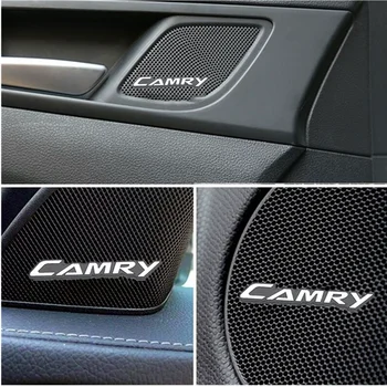 

4Pcs/Set Aluminum Car Interior Door Audio Decoration Trim Stickers for Toyota Camry avensis auris hilux Corolla RAV4 Car Styling