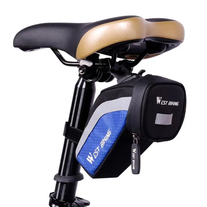 WEST BIKING прочная нейлоновая высоковместительная велосипедная Светоотражающая сумка MTB велосипедное седло задняя Подседельный штырь сумка велосипедное снаряжение