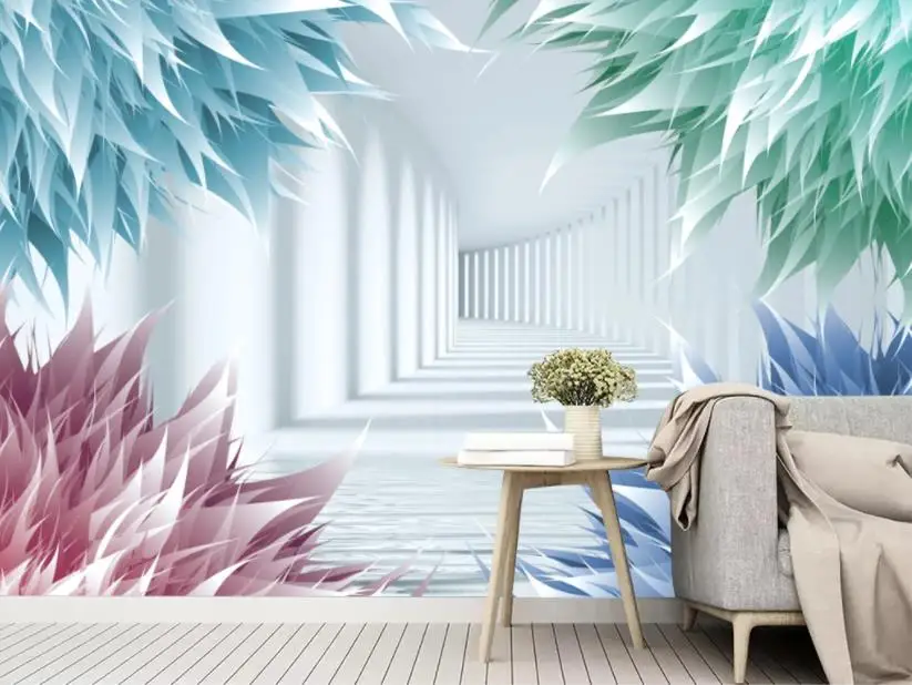 2020 Custom 3d wallpaper walls Abstract space color creative geometry walpaper for room Bedroom living 3D Background wall | Обустройство