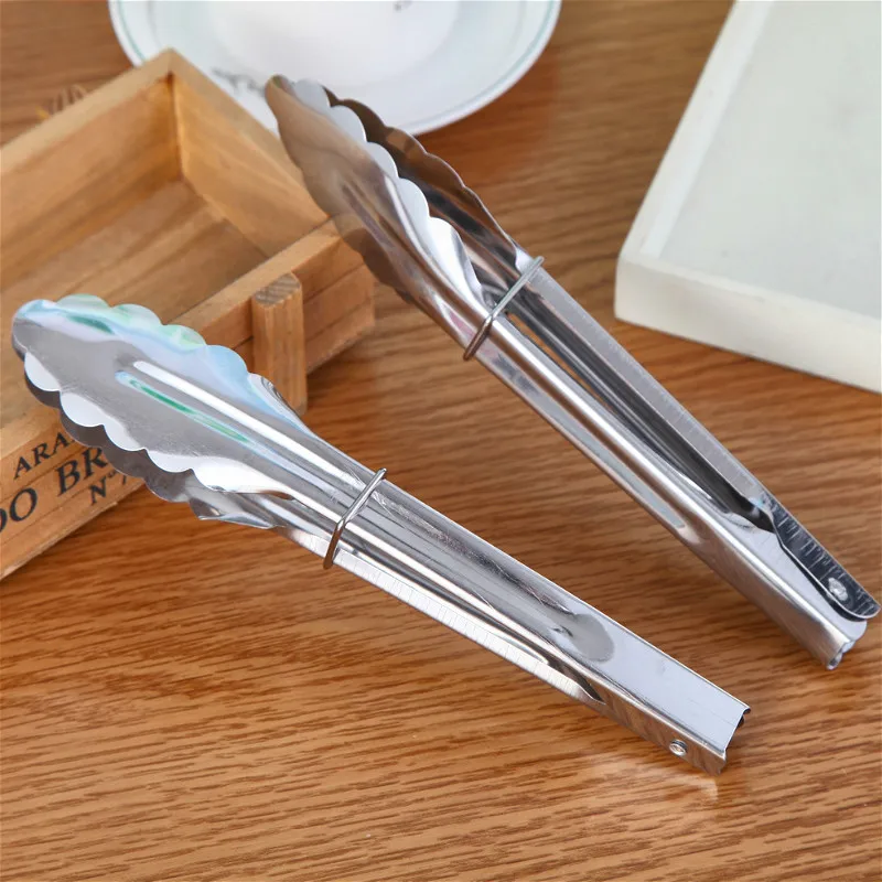 

9 Inch Stainless Steel Barbecue Food Clamp Bread Clip Multi-Function Kitchen Household Buffet Clip Individual Serving