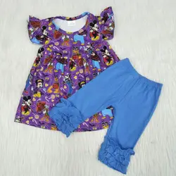 Прямая поставка; комплекты одежды для маленьких девочек; милые топы и шорты с Микки Маусом; комплект одежды из 2 предметов