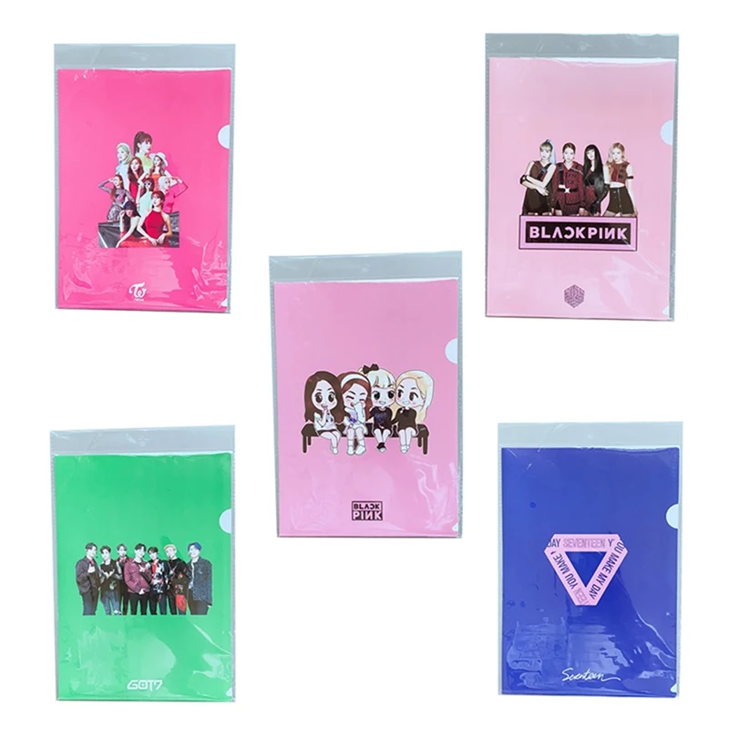 Blackpink дважды Got7 папка мультфильм шаблон файл сумка Папка ПВХ для документов школьные канцелярские принадлежности