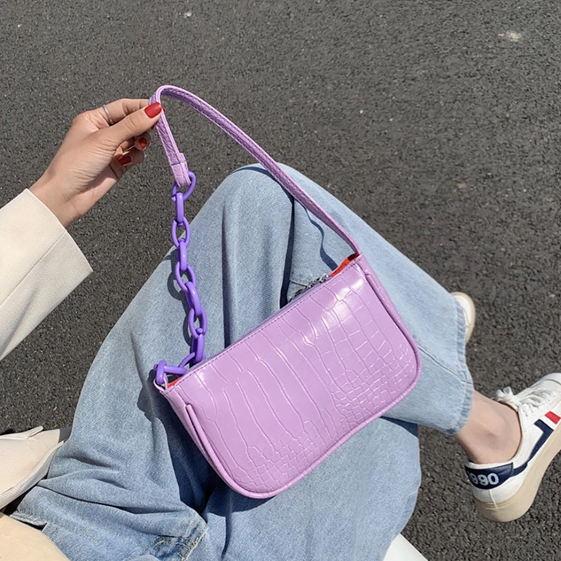 

2020 New Leather Women's Handbags Ladies Handbag Female Stone Pattern Fashion Baguette Hand Bag Shoulder Bags Vintage Trunk Bag