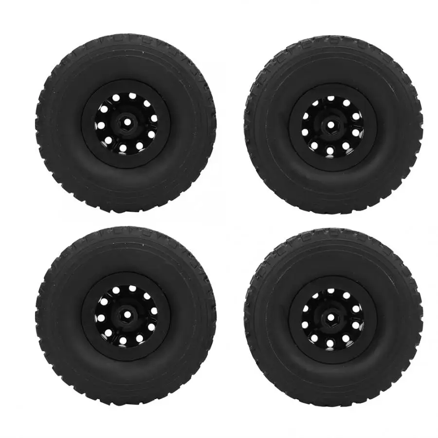 

4PCS 72mm Antiwear Wheel Tyre Black Rubber Tire RC Replacement Parts Fits for WPL C-34 1/16 4WD Military Truck Accessory