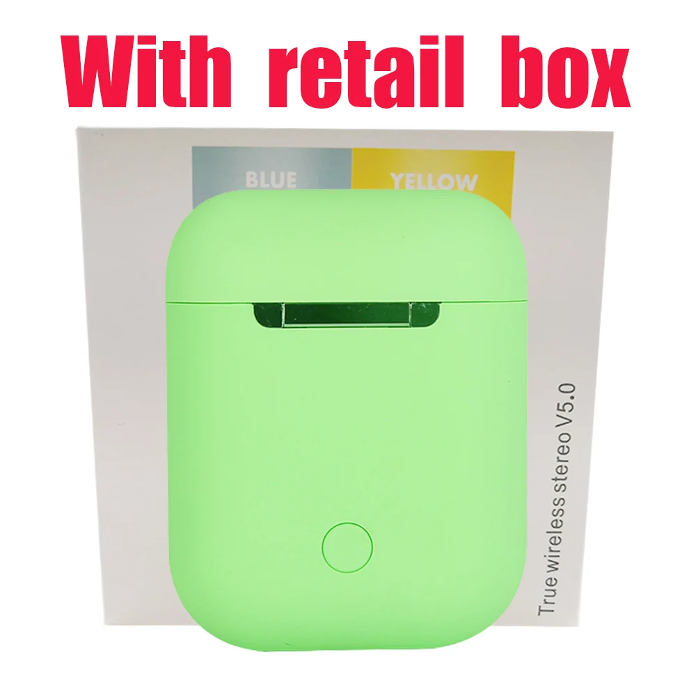 i12 D green box VIP дропшиппинг Macaron12 tws матовые наушники Bluetooth 5,0 беспроводные наушники сенсорный всплывающий спортивный наушник для телефона - Цвет: i12 D green box