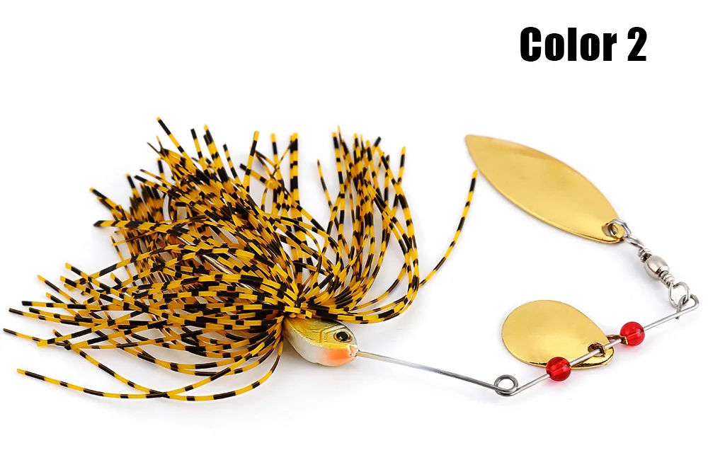6 PCS Spinner Fishing Lure Bass Crank Bait Tackle Hook