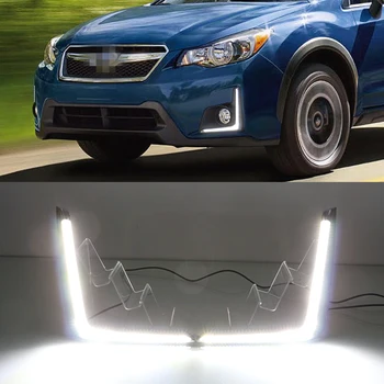 

CSCSNL 1 Pair Dimming Style Relay Waterproof Chromed Cover Car DRL LED Daytime Running Light Daylight For Subaru XV 2016 2017