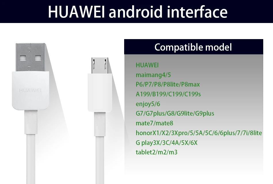 Зарядное устройство для HUAWEI, дорожный настенный адаптер 5V2A, зарядный кабель Micro USB/type C для nova3 3i 2 2i honor 8 9 8x p8 p9 p10 p20 Lite