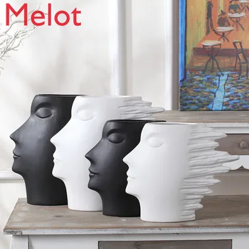 

Nordic Modern Simple Home Vase Ornaments Human Face TV Cabinet Decoration Decoration Abstract Vase