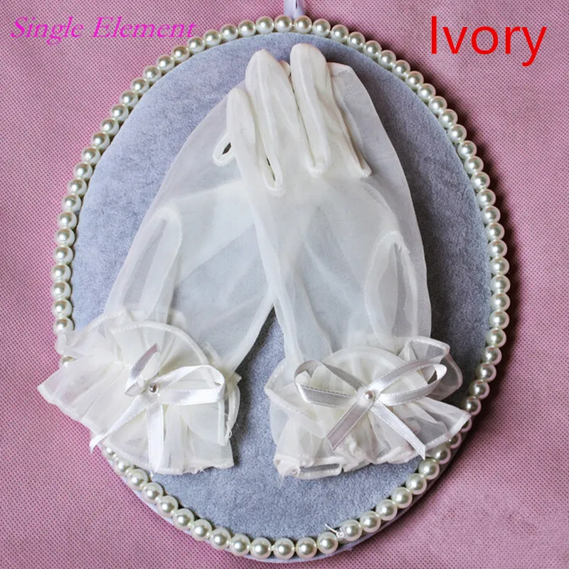 Hot Bridal Gloves with Finger Wedding Gloves White Wrist Length Bridal Gloves Ivory Wedding Accessory In Stock