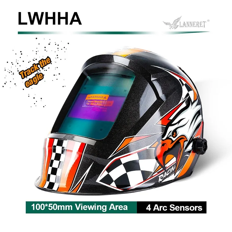 LANNERET MMA MIG TIG Welding Mask Welding Helmet Eagle for Welding Machine for Soldering Welder Cap for Welding - Цвет: TYPE C